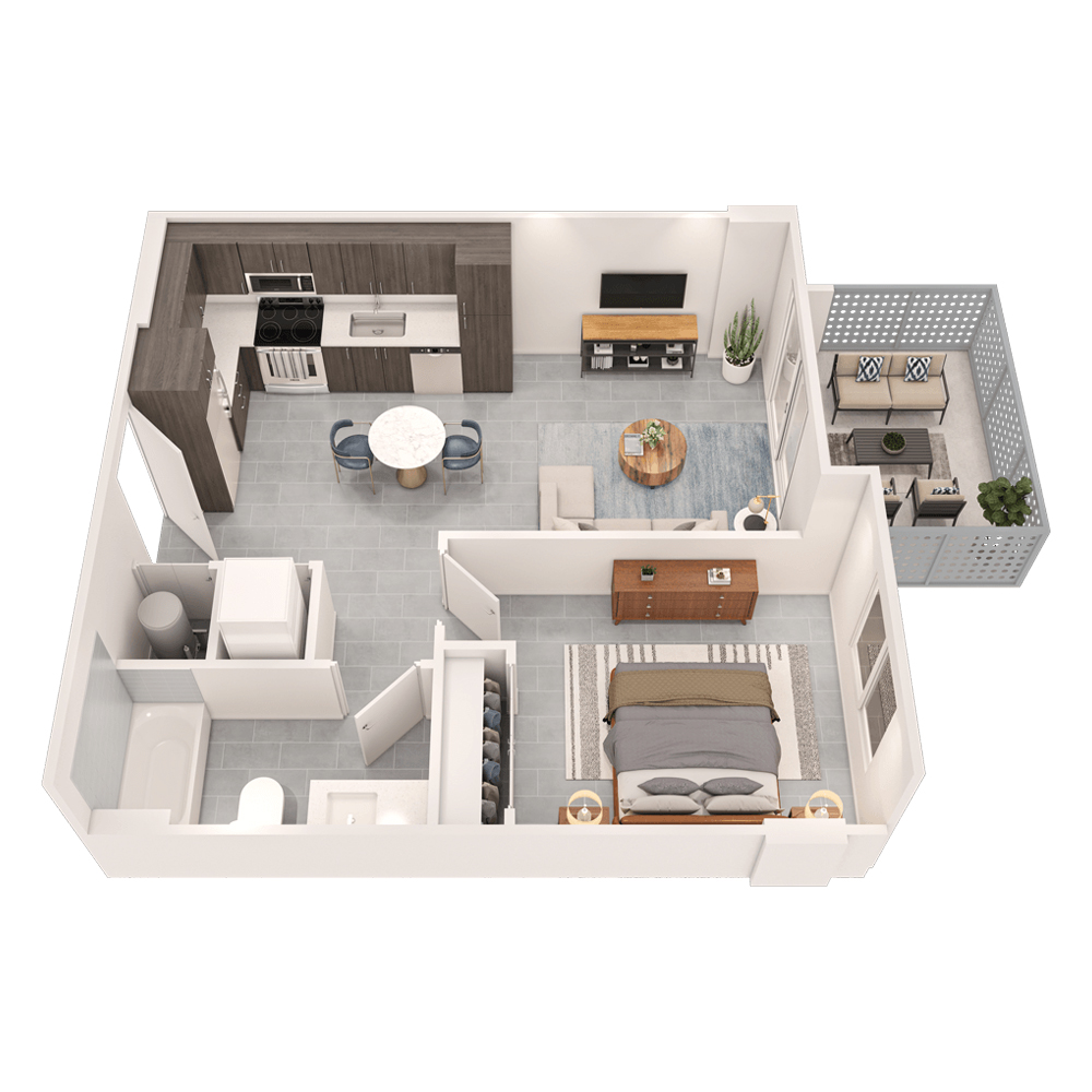 1 x 1 - Palm floor plan