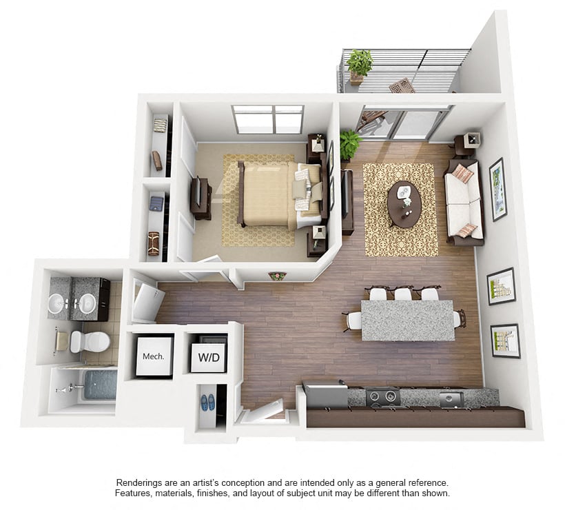 1 Bed/1 Bath-A07 floor plan