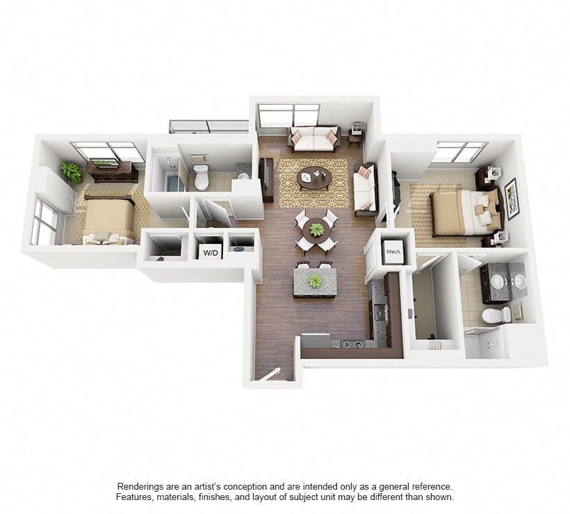 2 Bed/2 Bath-C04 floor plan