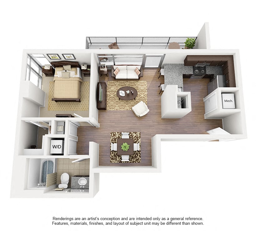 1 Bed/1 Bath-A11 floor plan