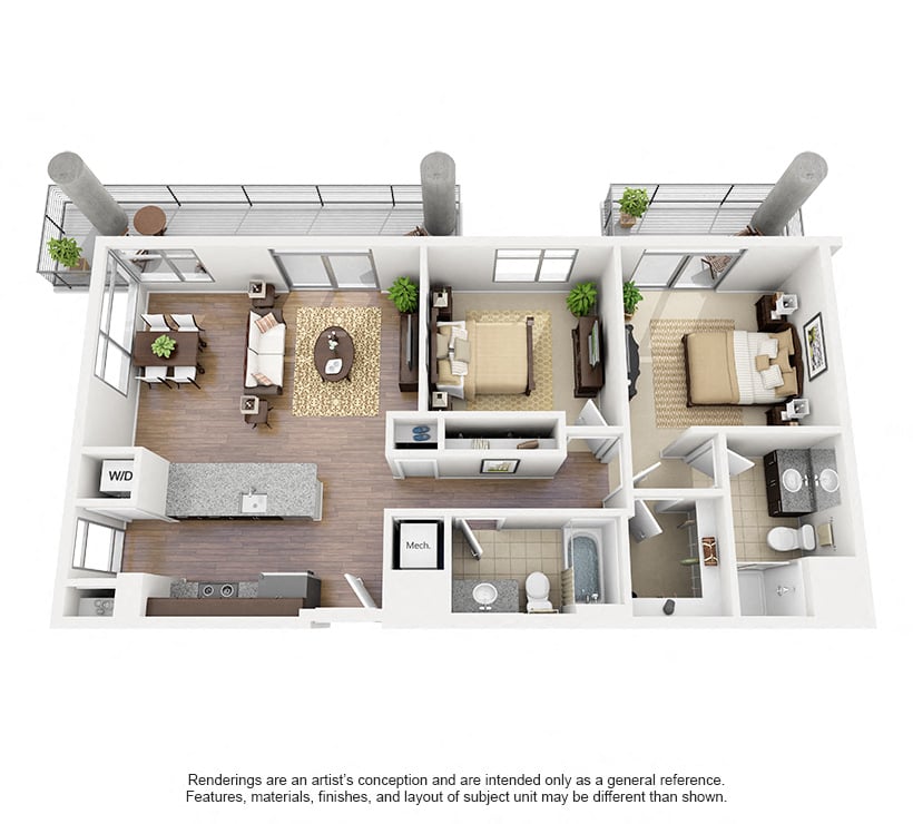 2 Bed/2 Bath-C10 floor plan