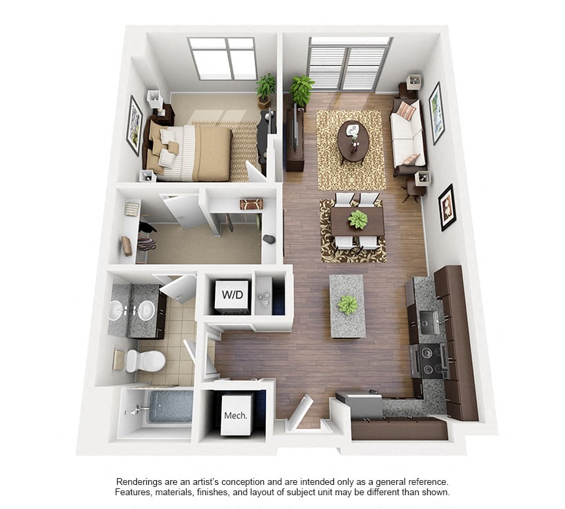 1 Bed/1 Bath-A05 floor plan