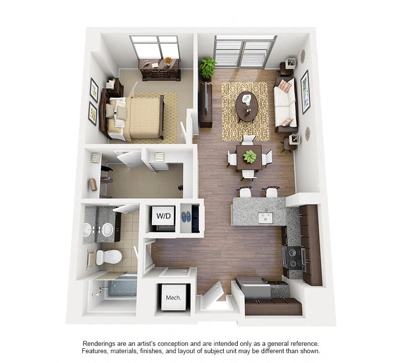 1 Bed/1 Bath-A04 floor plan
