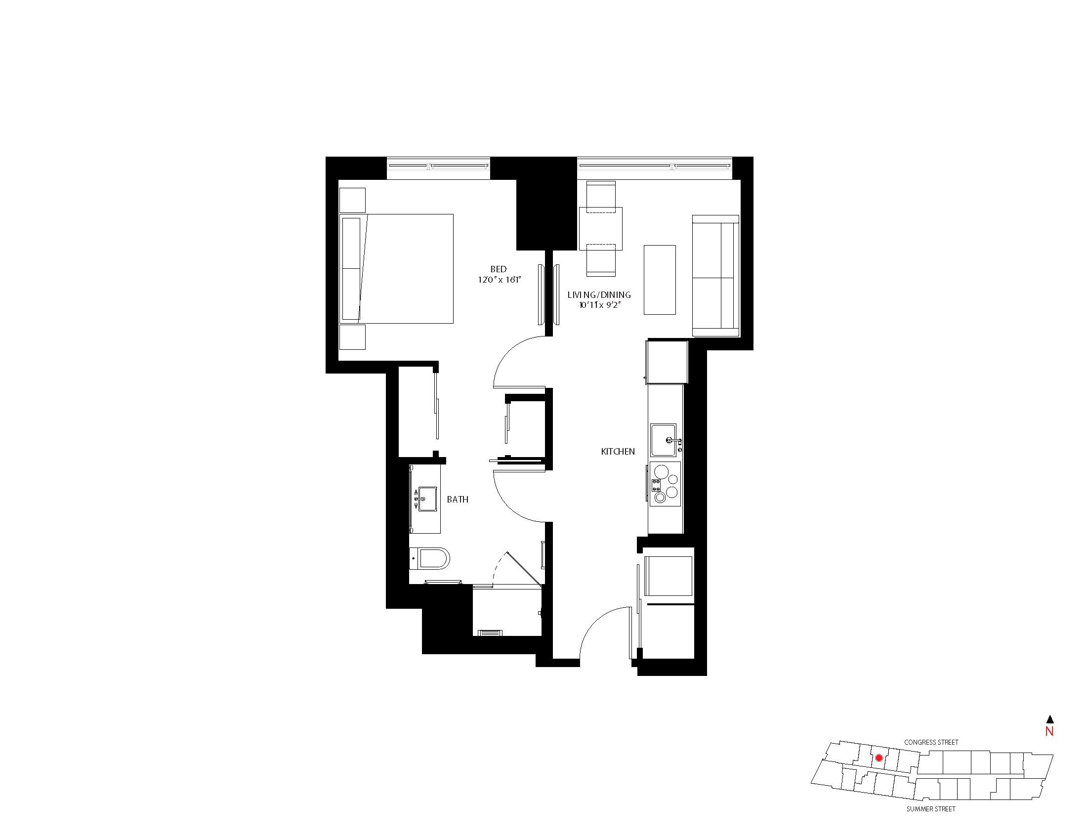 1-B floor plan