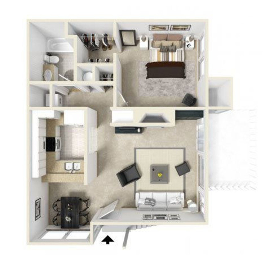 1X1AR2 T3 floor plan