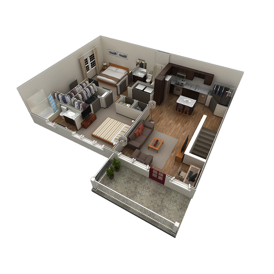 2 BR Designer Overlook floor plan