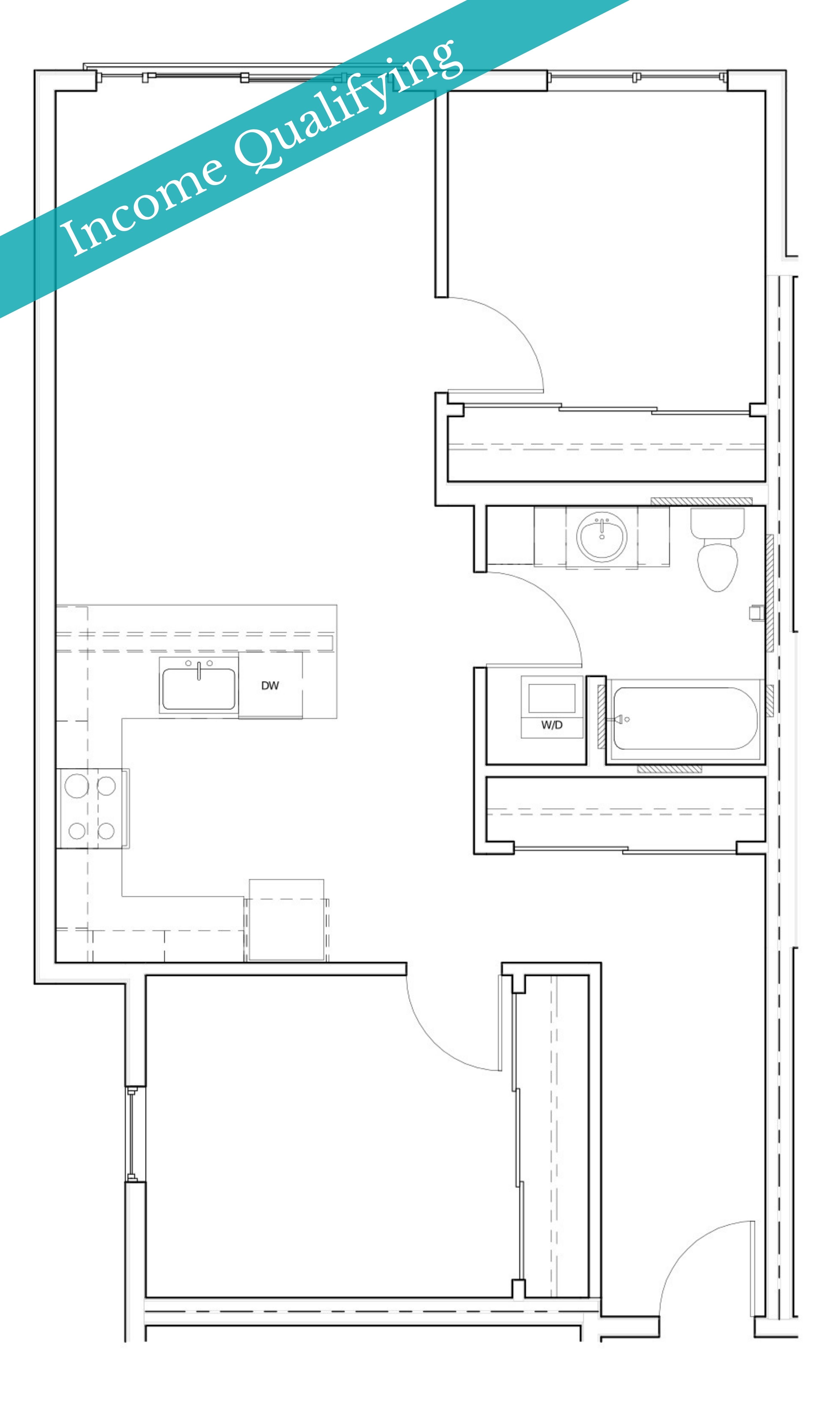 2 Bed/1 Bath-MFTE-F2 floor plan