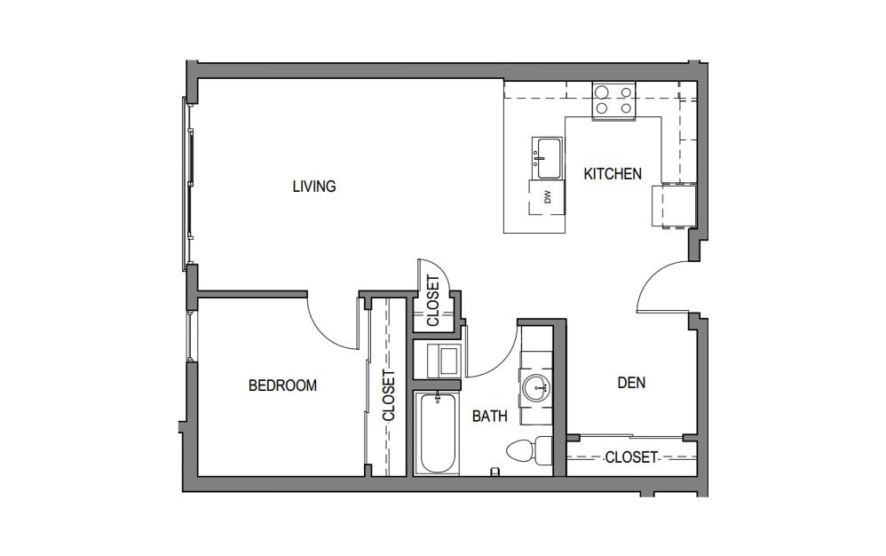 1 Bed/1 Bath-C22 floor plan