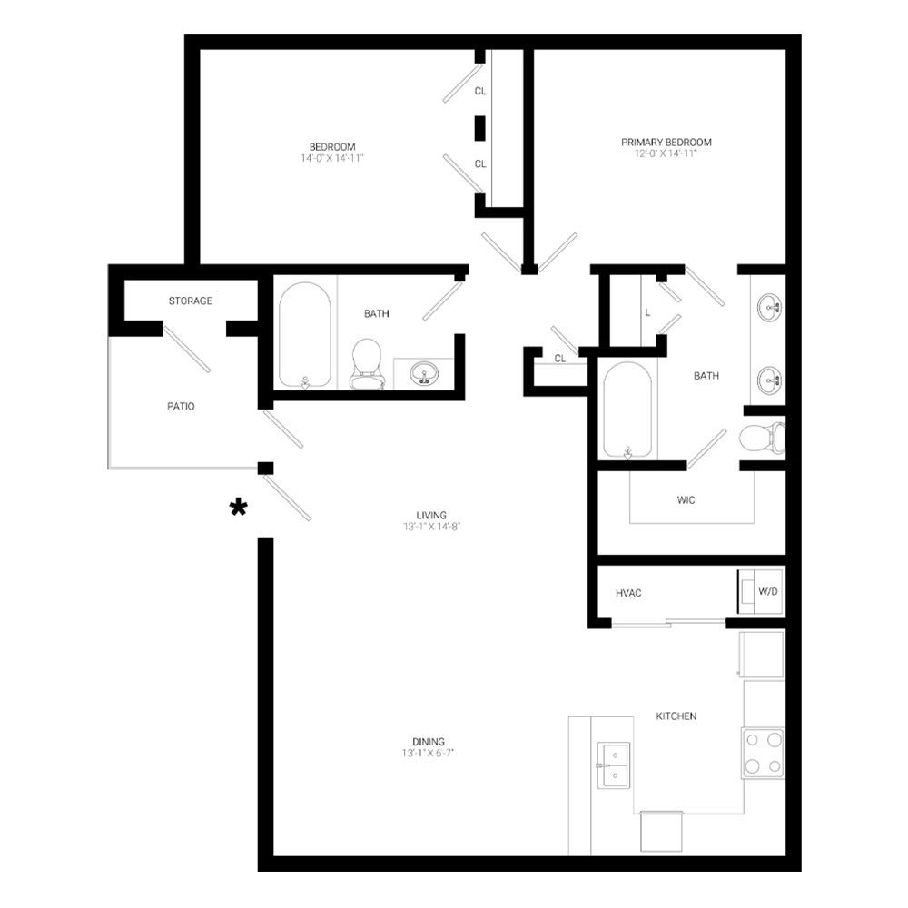 Anise - Elite 2x2 B5 floor plan
