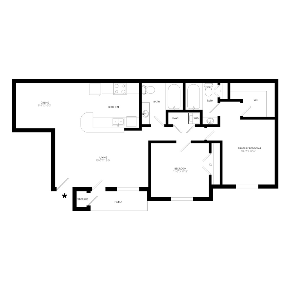 Ashe - Elite 2x2 B2 floor plan