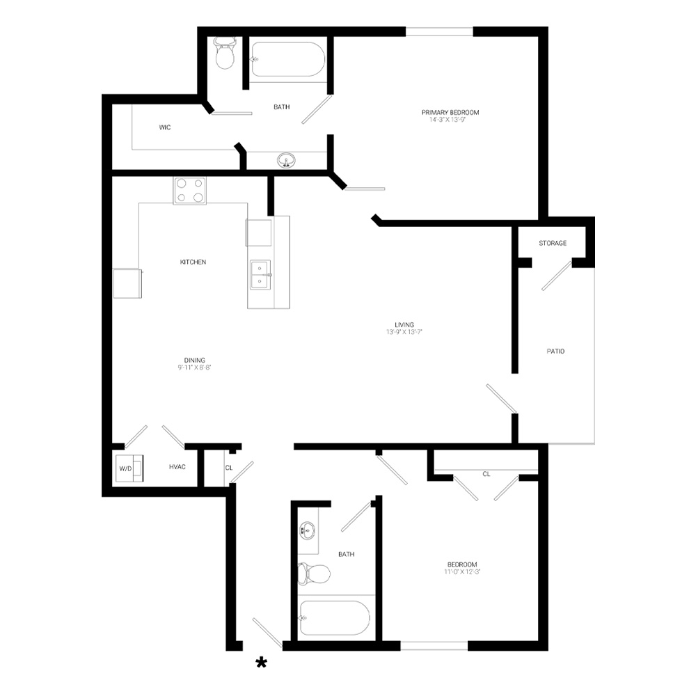 Southern - Elite 2x2 B4 floor plan