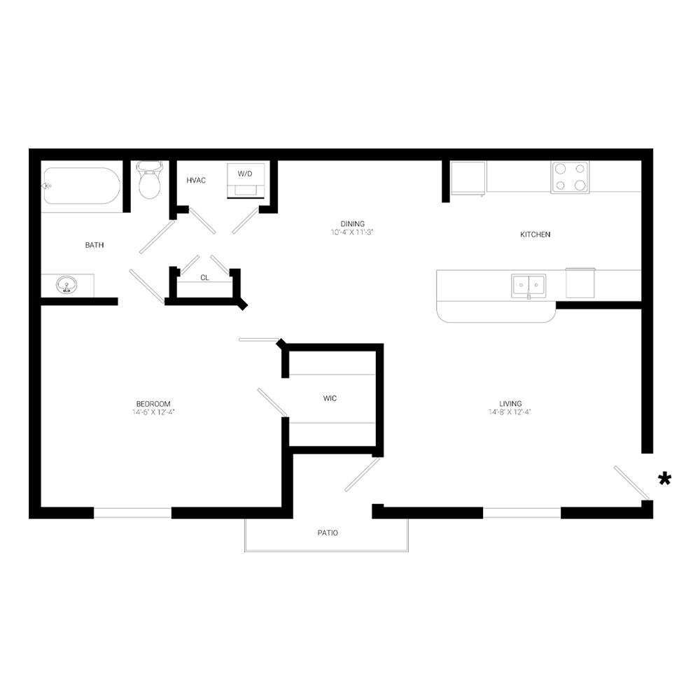 Jane - Elite 1x1 A2 floor plan