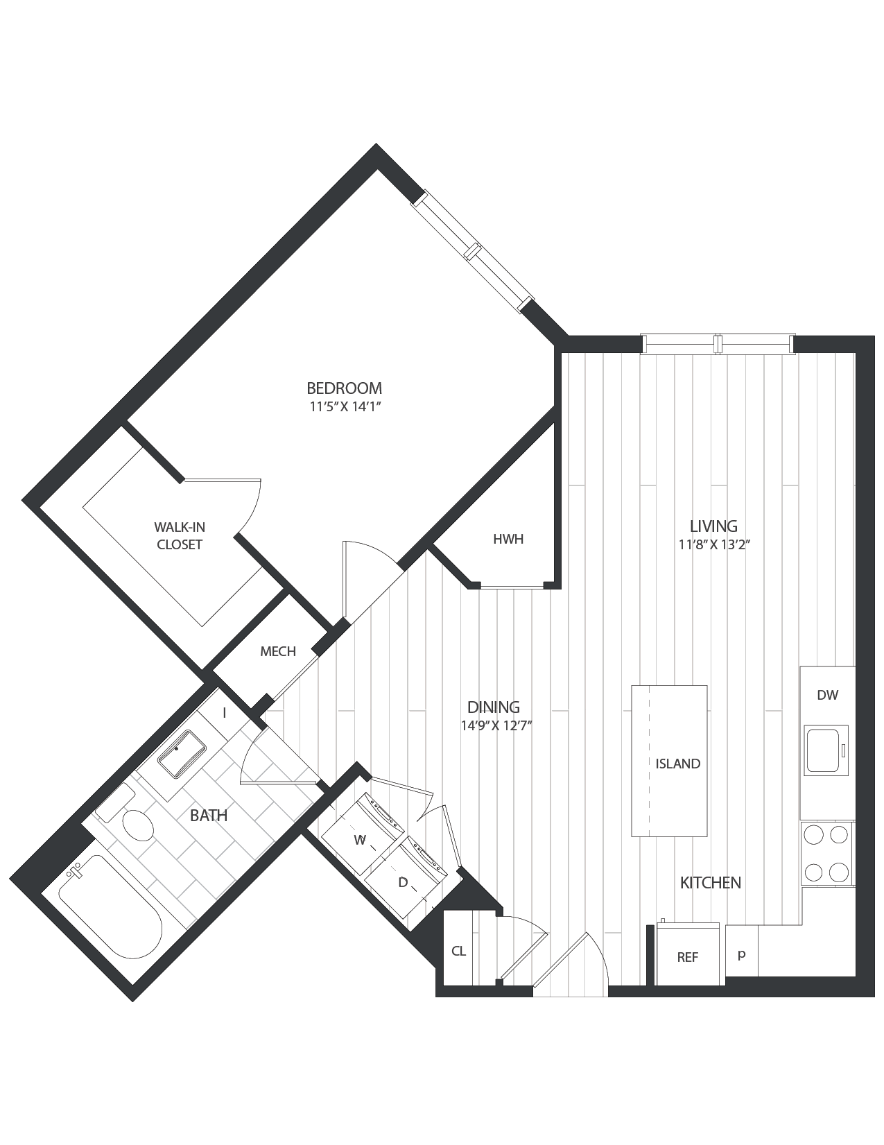 1 Bed/1 Bath-A2B floor plan