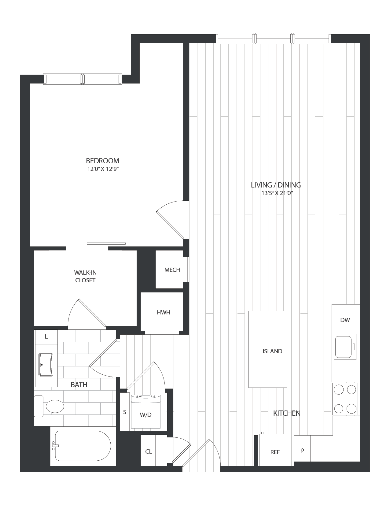 1 Bed/1 Bath-A2A floor plan