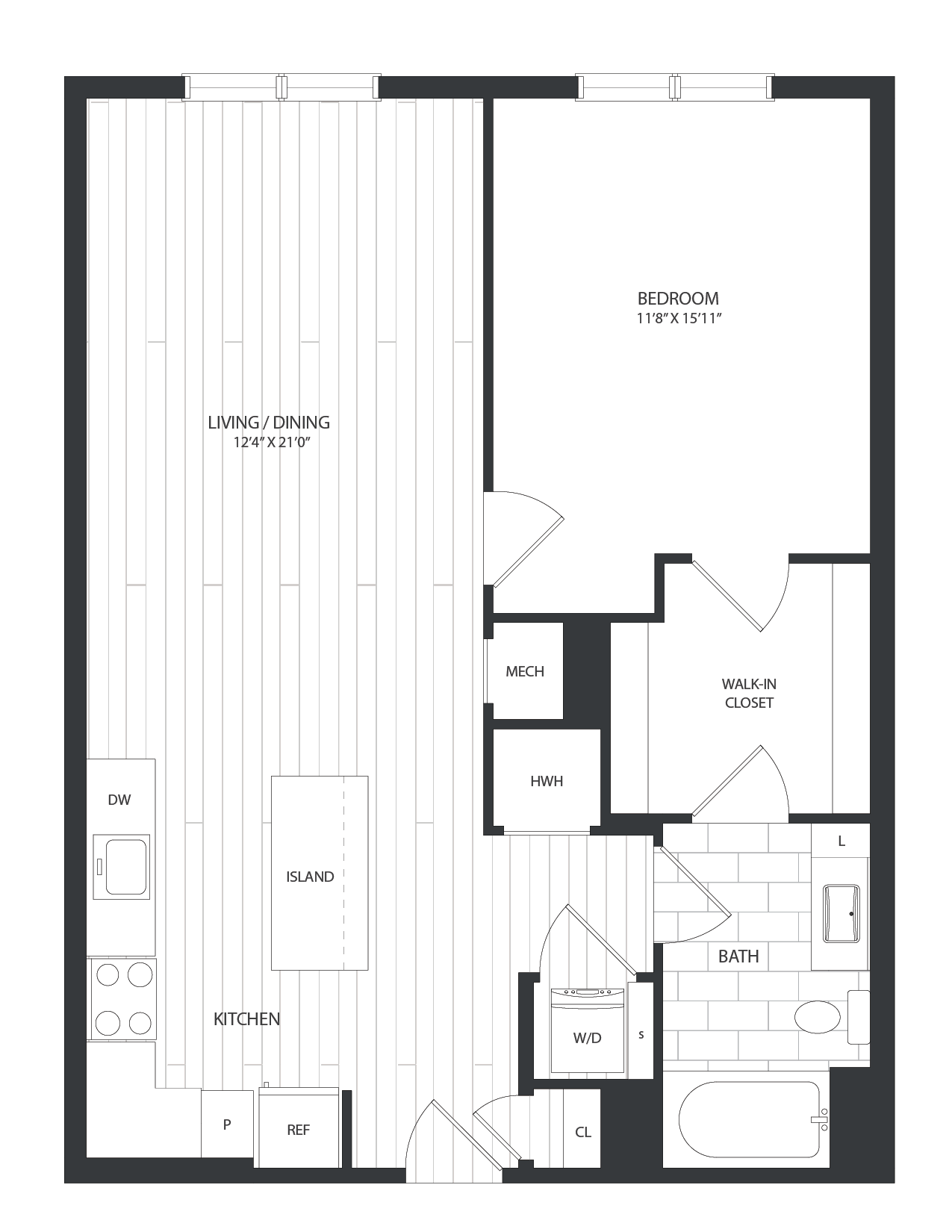 1 Bed/1 Bath-A1A floor plan