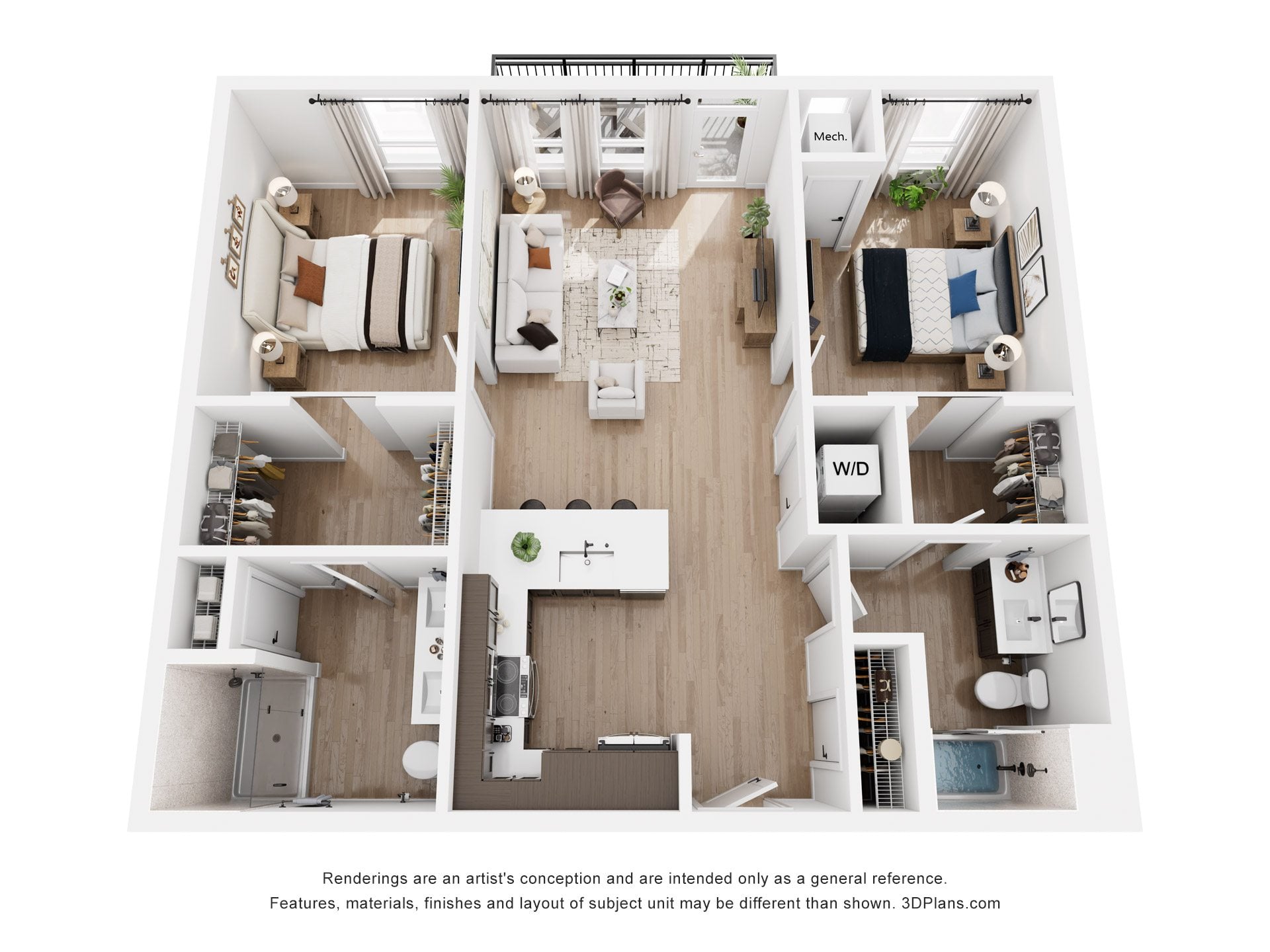 2 Bedroom D1 floor plan