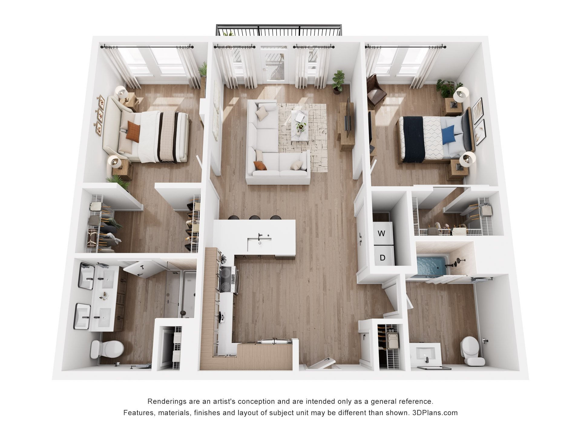 2 Bedroom D11a floor plan