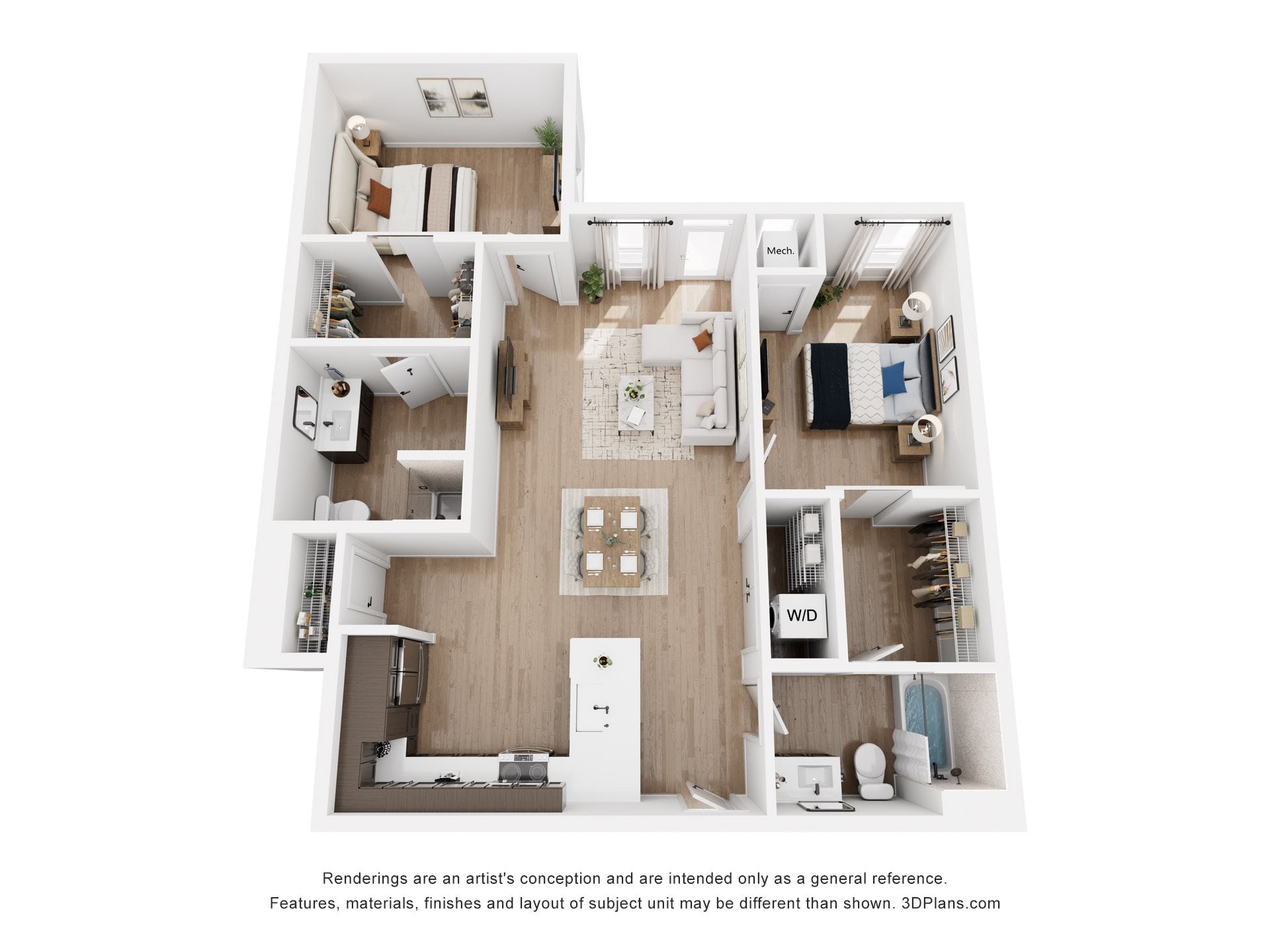2 Bedroom D6 ADA floor plan