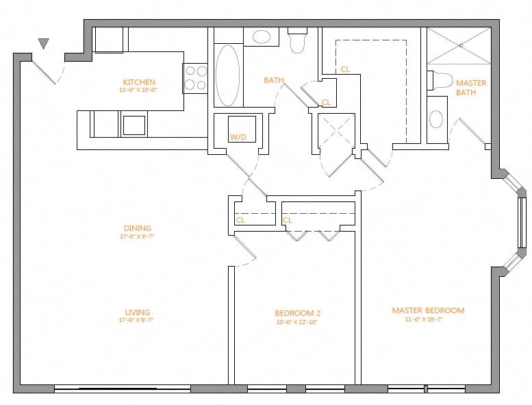 2 Bed/2 Bath-S floor plan