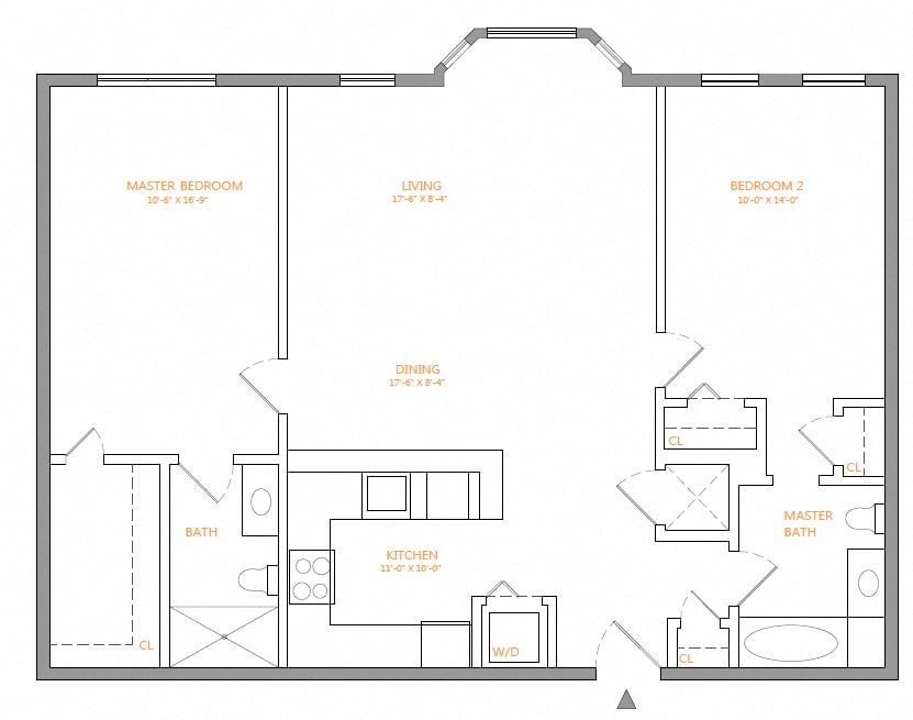 2 Bed/2 Bath-W floor plan