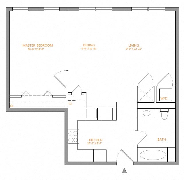 1 Bed/1 Bath-H floor plan