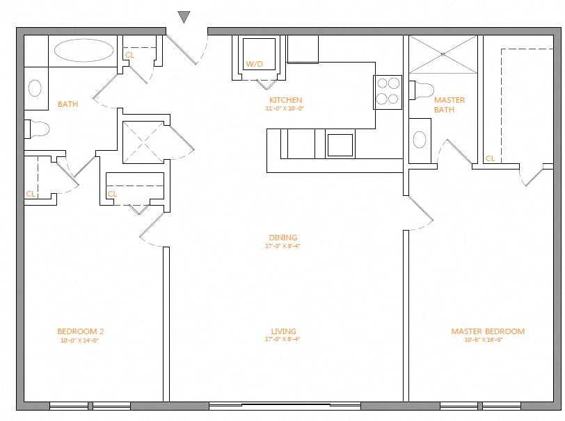 2 Bed/2 Bath-B floor plan