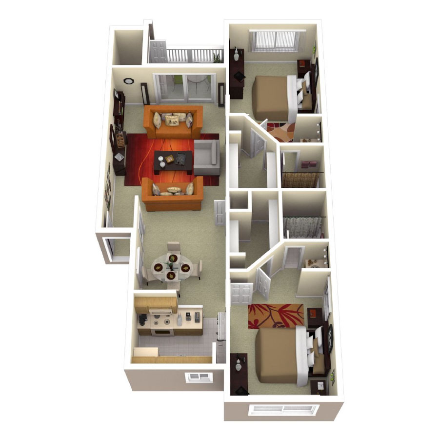 C1wd- 2x2 floor plan