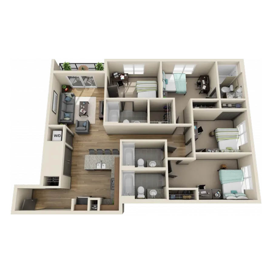 4X4D6 floor plan