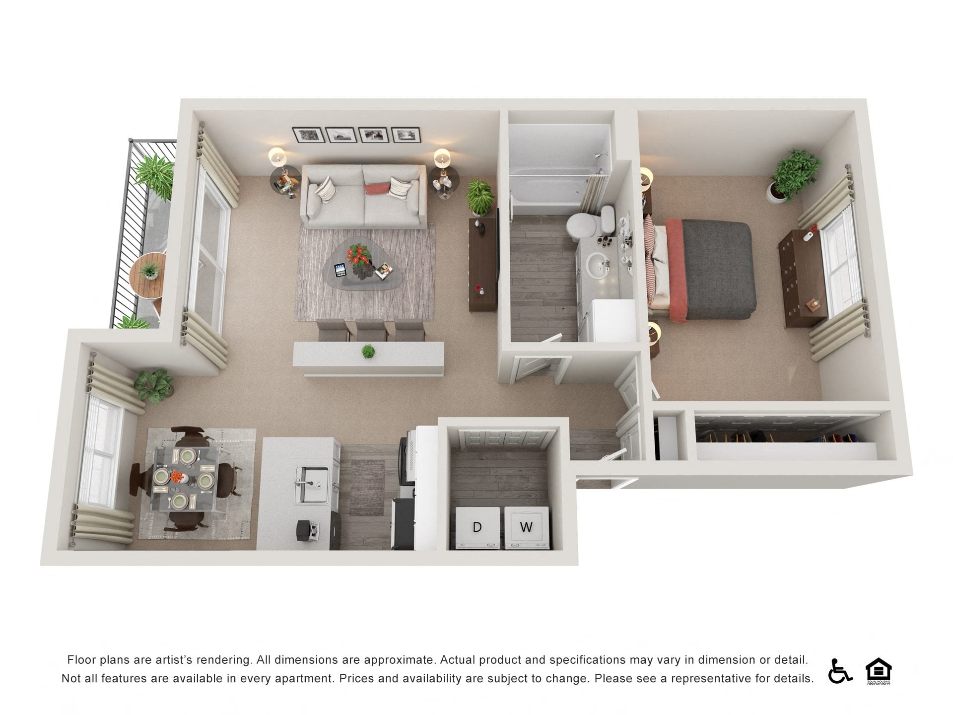 1x1 LOFT floor plan