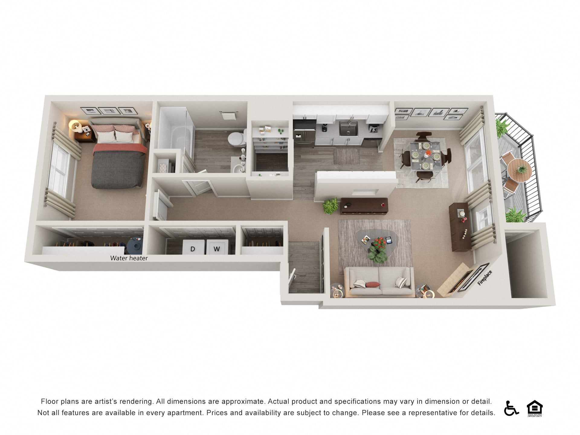 1x1 AB floor plan