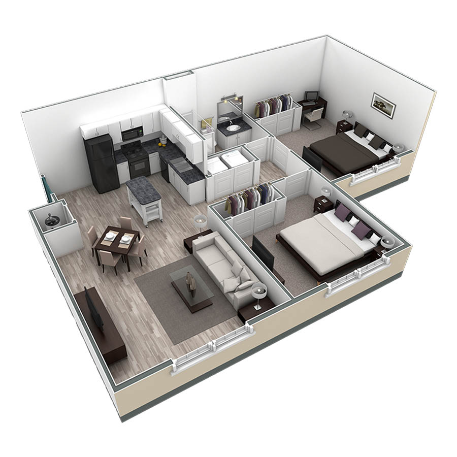 2-1 BR Retreat Overlook floor plan