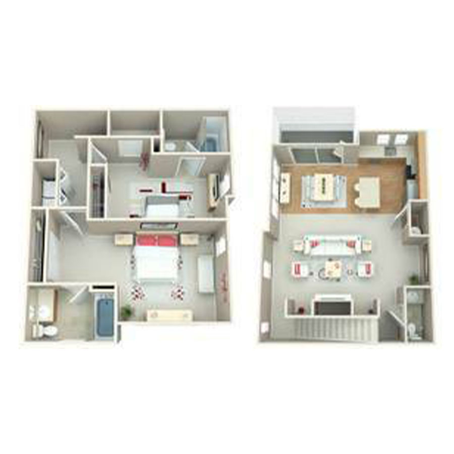 2 Bed/2.5 Bath floor plan