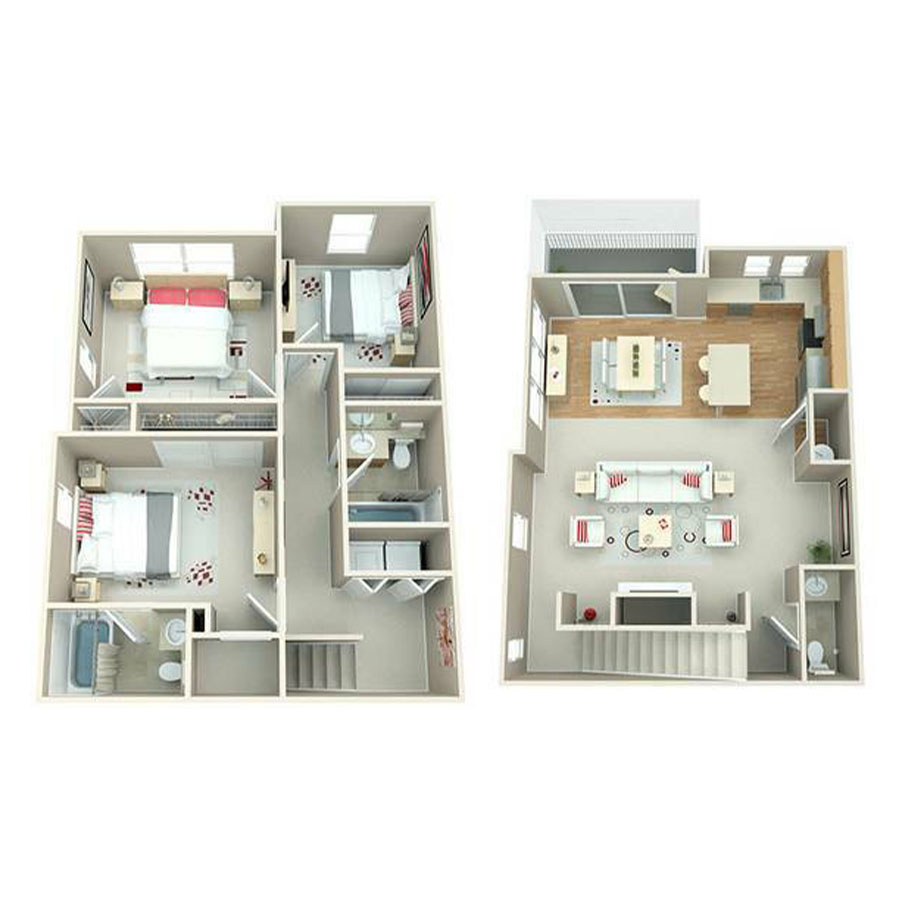 3 Bed/2.5 Bath floor plan