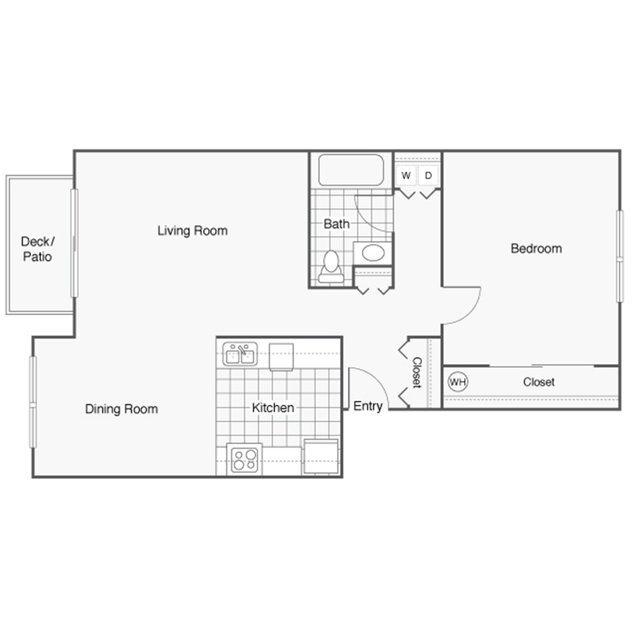 One Bedroom Renovated floor plan