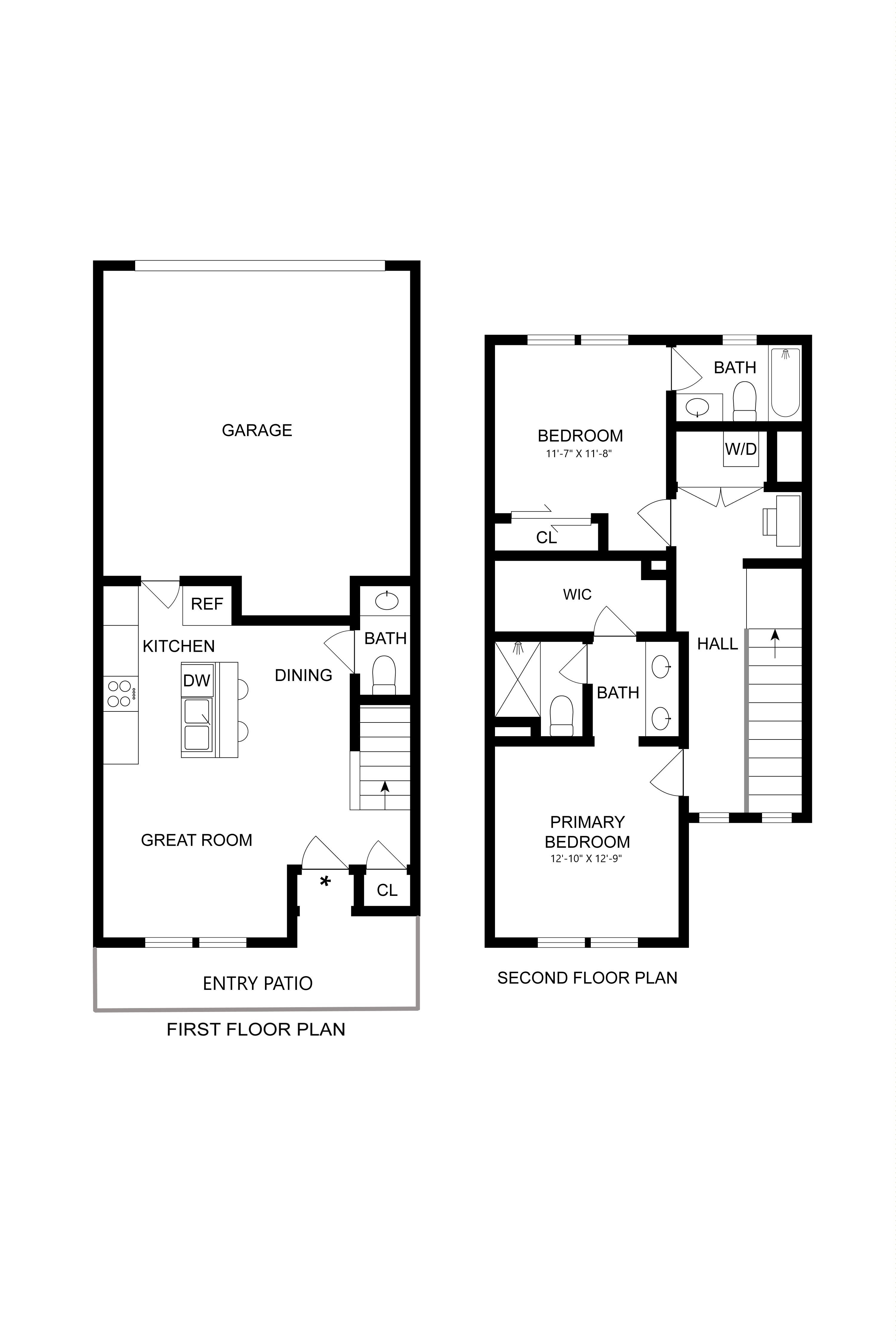 2 Bedroom Townhome floor plan