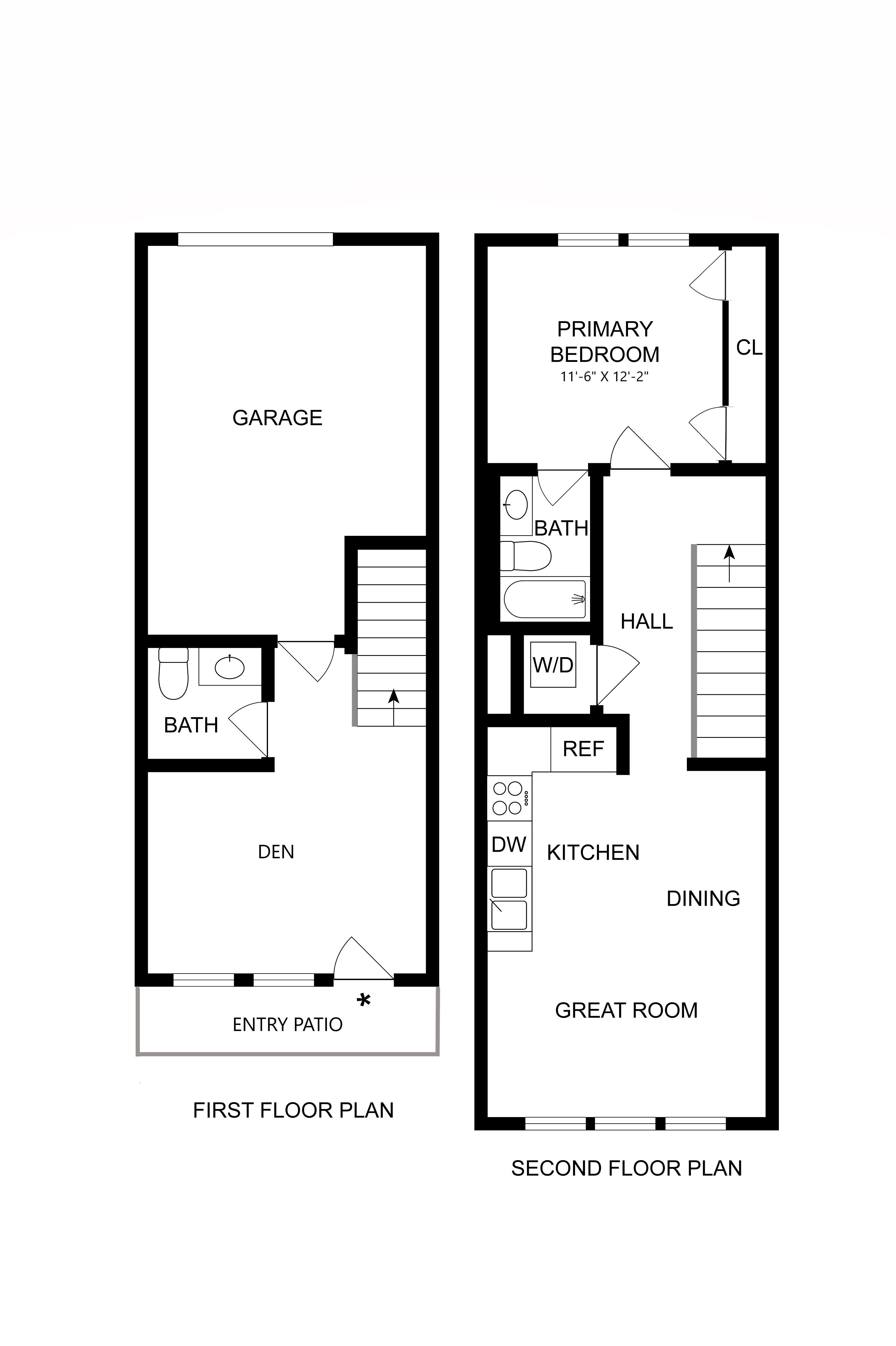 1 Bedroom Townhome + Den floor plan