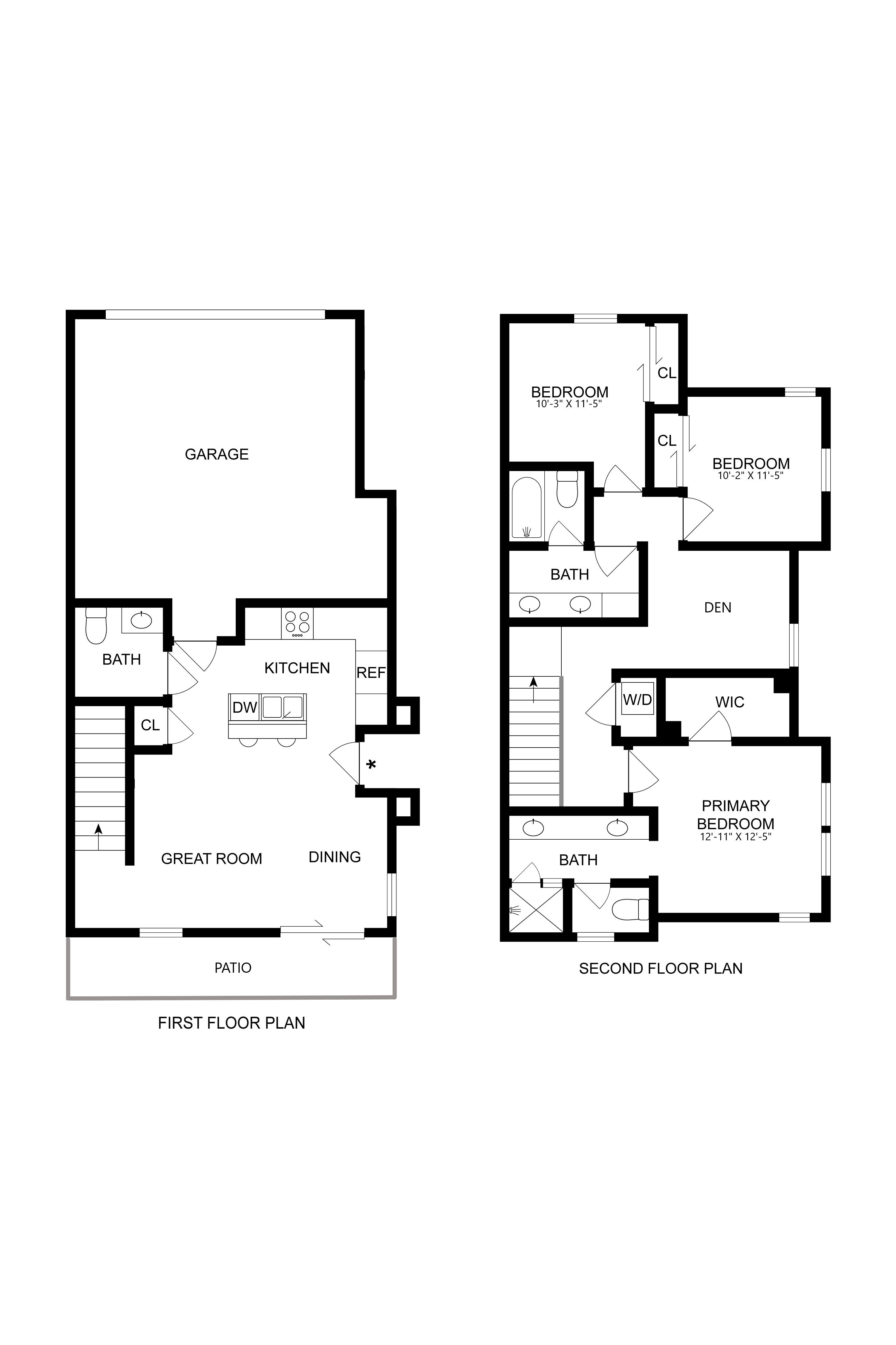 3 Bedroom Townhome floor plan