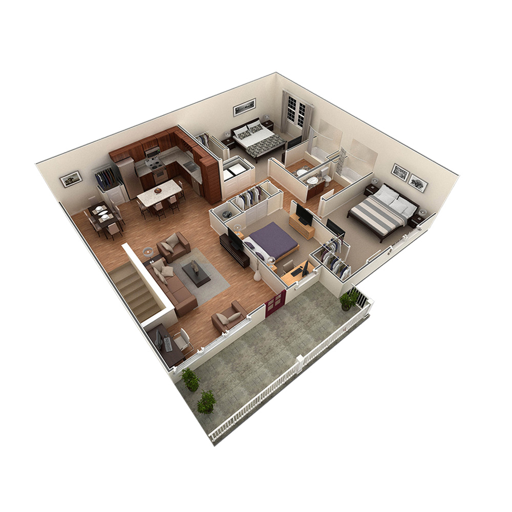 3 BR Grand Overlook floor plan