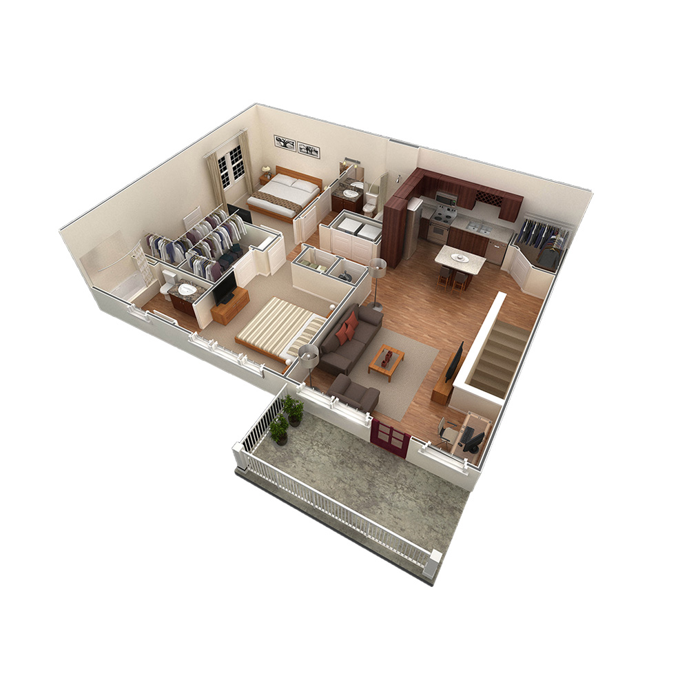 2 BR Designer Overlook floor plan