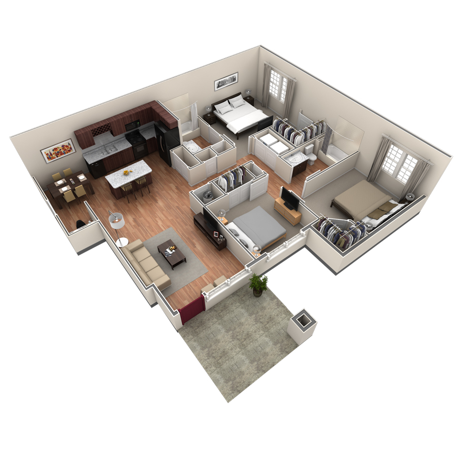3 BR Grand Courtyard Garage floor plan
