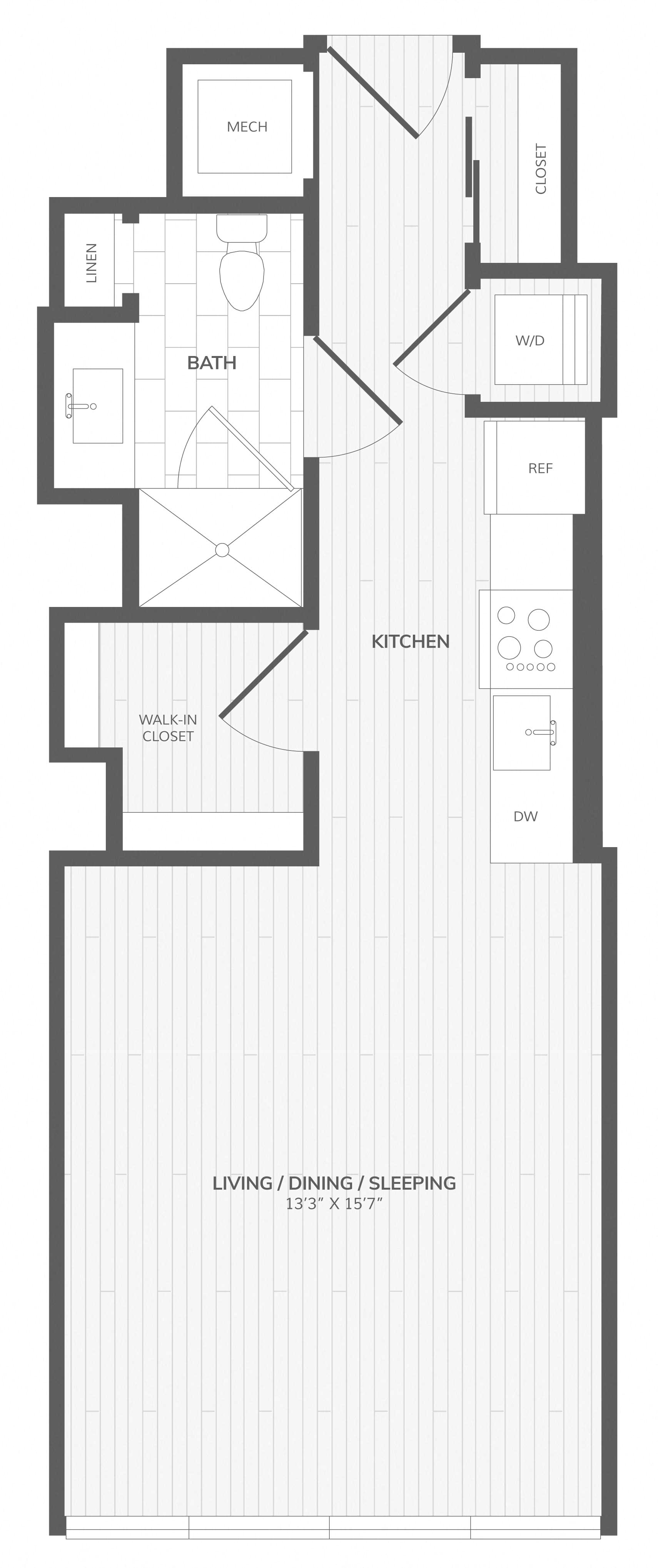 Studio-A East Medley floor plan