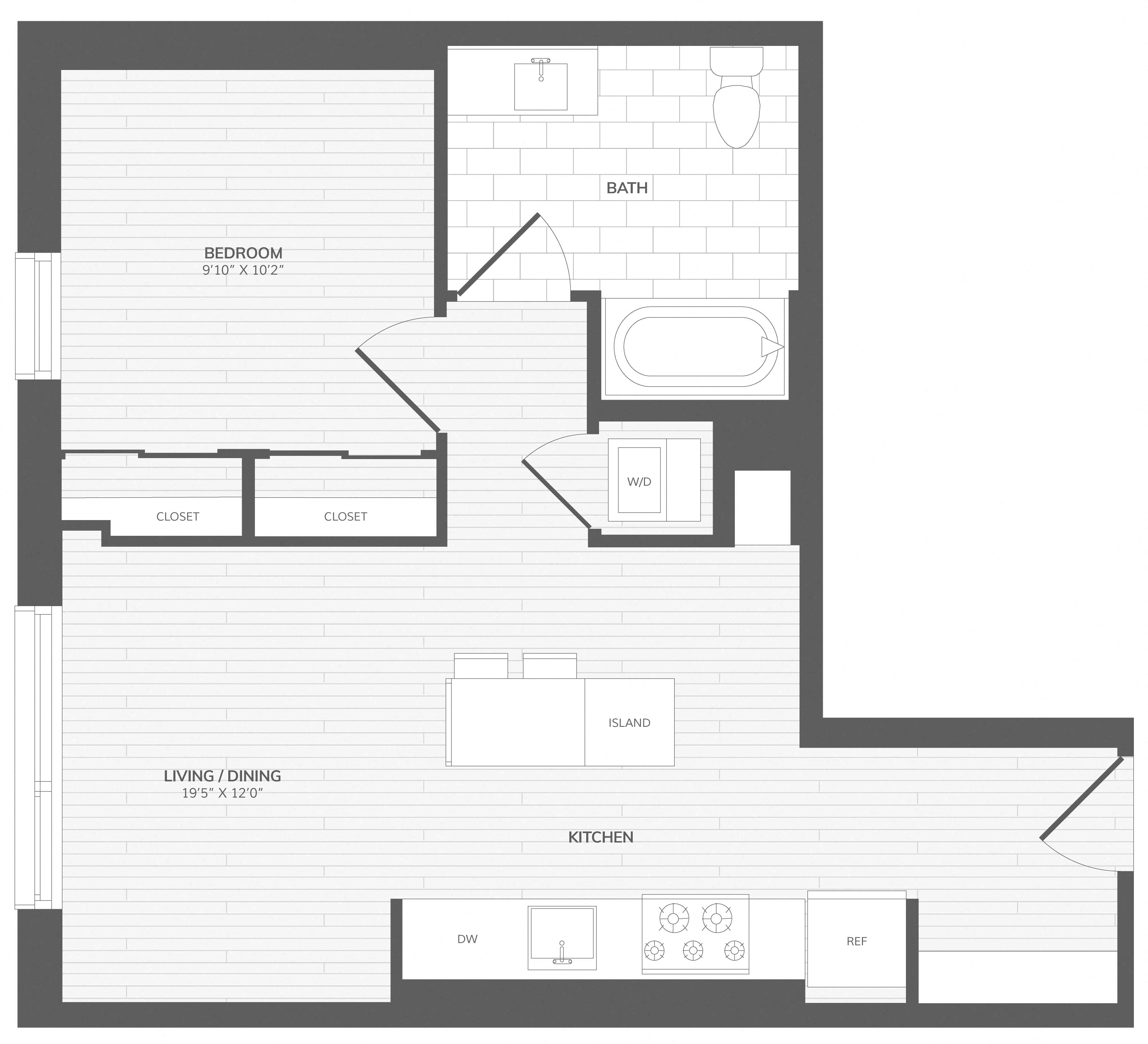 1 Bed/1 Bath-A4_Intersect at O floor plan