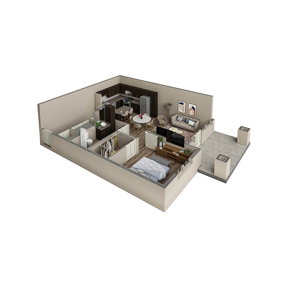 1 BR Vue Overlook floor plan