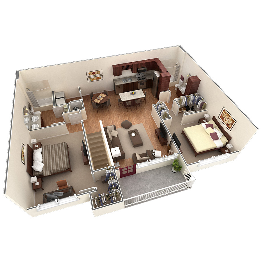 2 BR Grand Overlook Garage floor plan