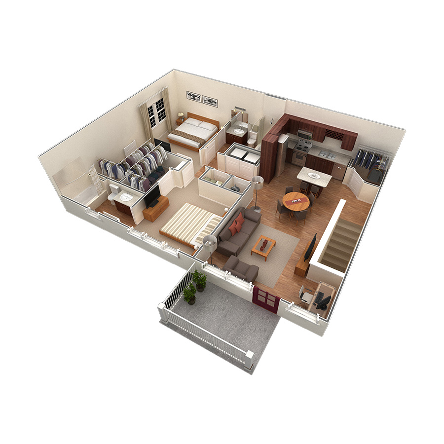 2 BR Designer Overlook floor plan