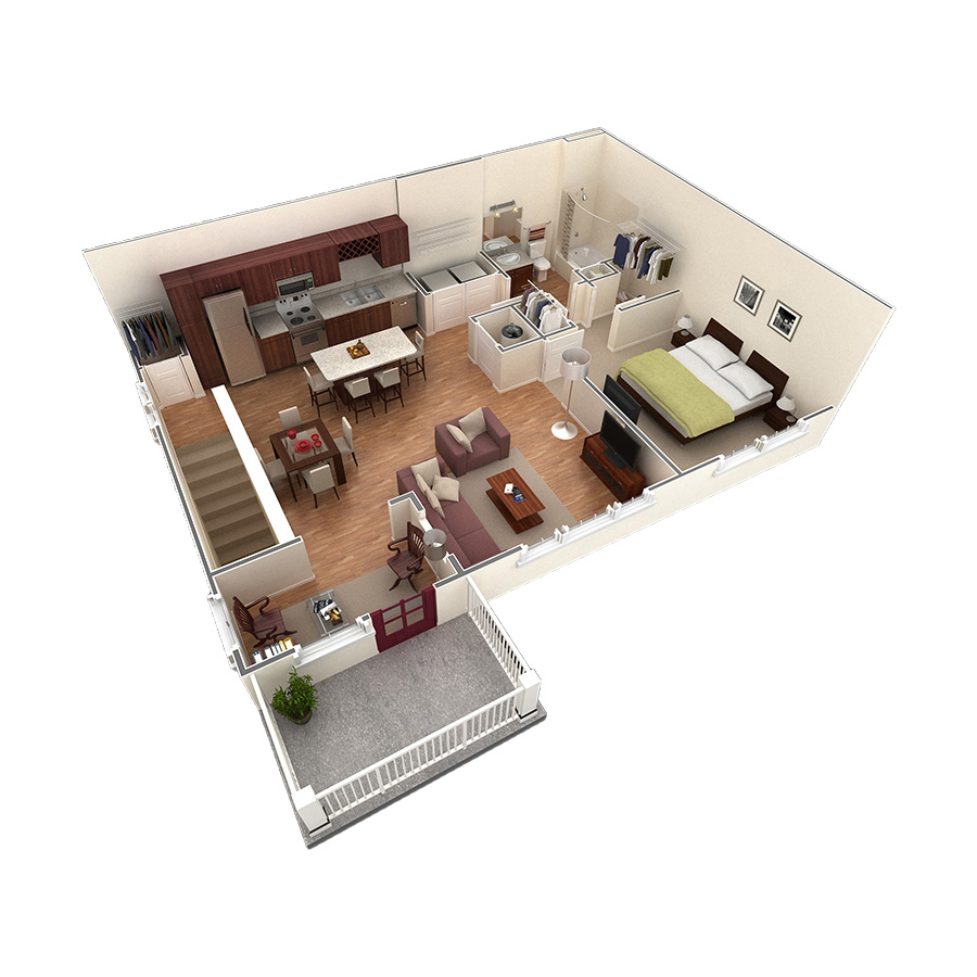 1 BR Grand Overlook floor plan