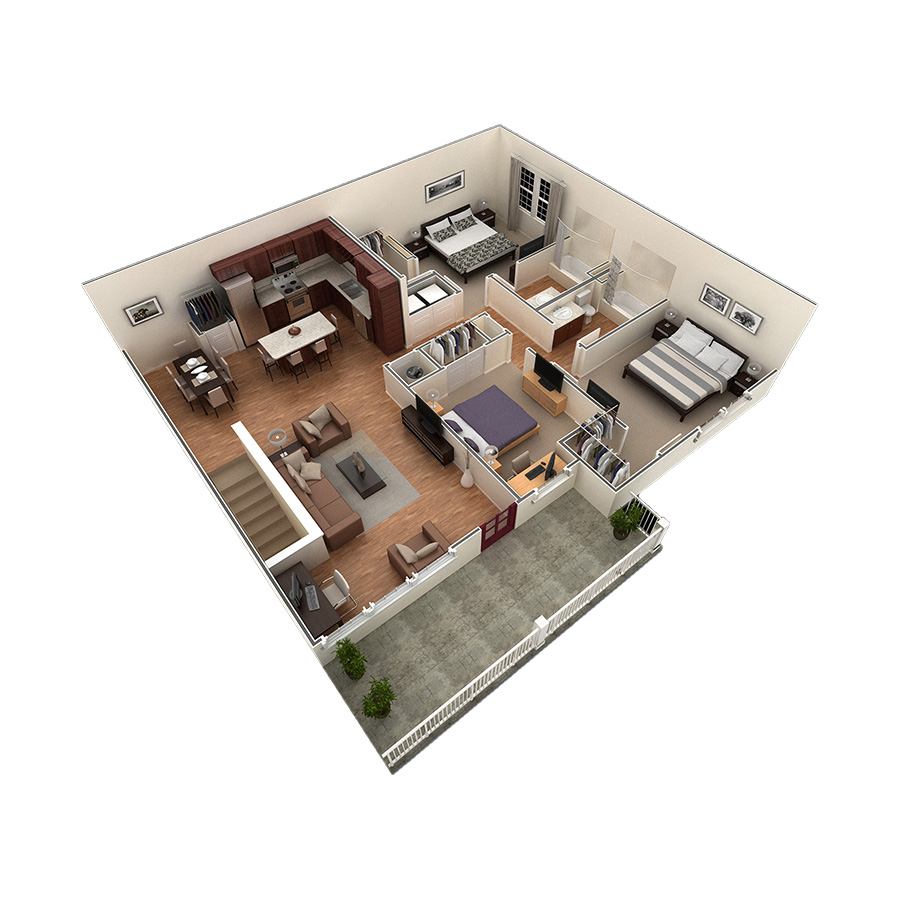3 BR Grand Overlook floor plan