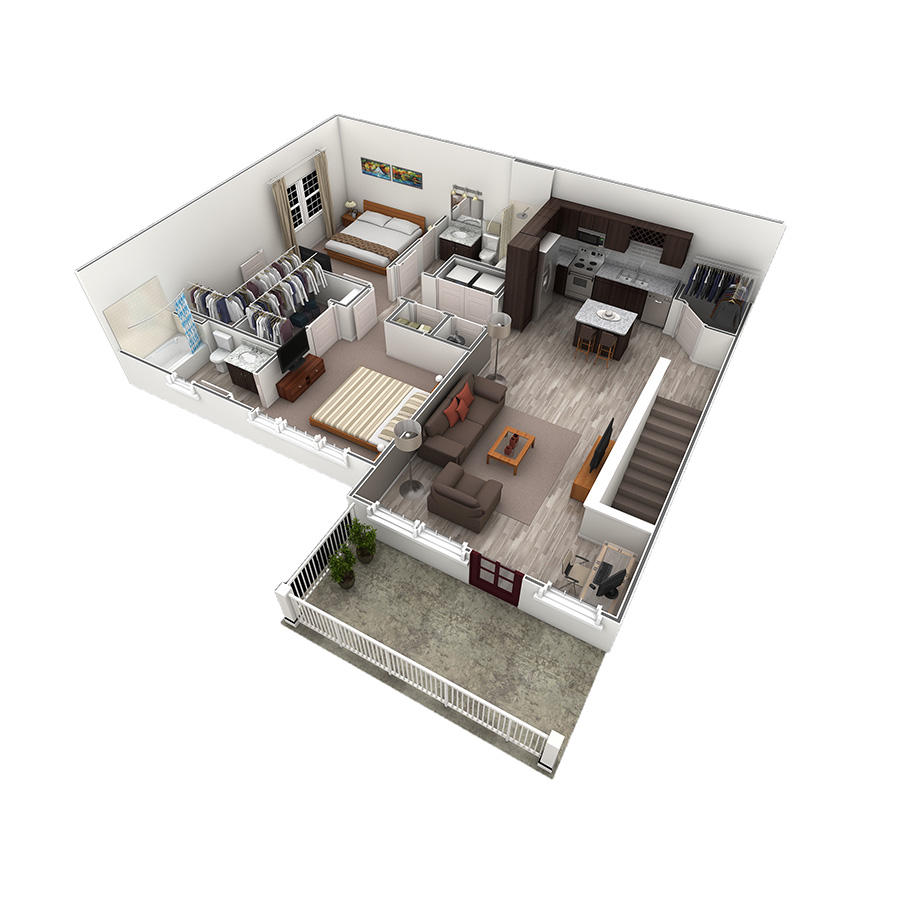 2 BR Designer Overlook floor plan