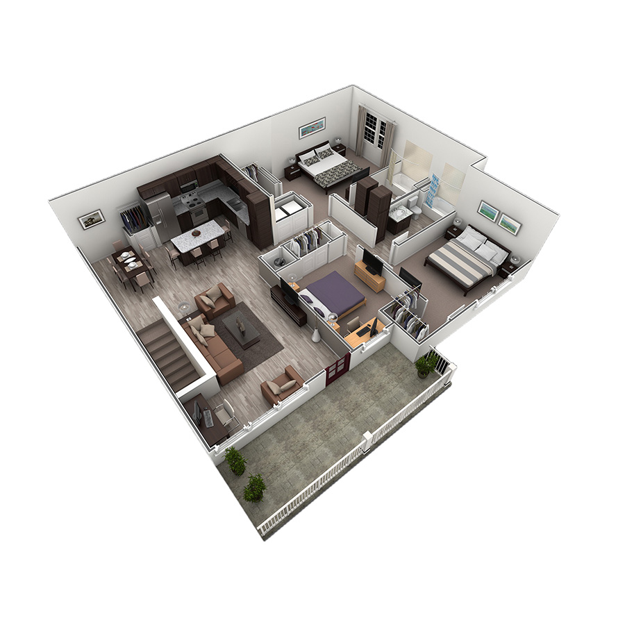 3 BR Grand Overlook floor plan