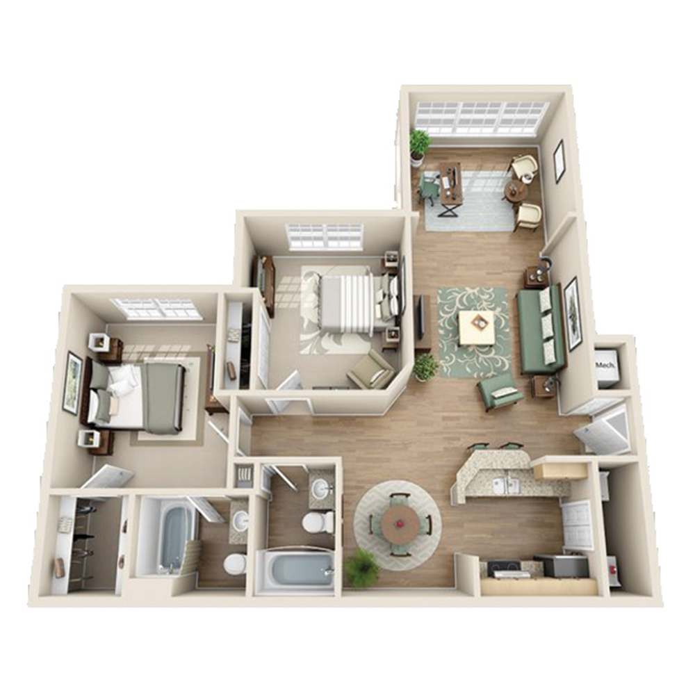 The NoDa W/Solarium floor plan